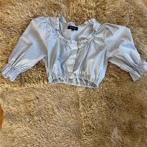 Striped Blue Crop Top